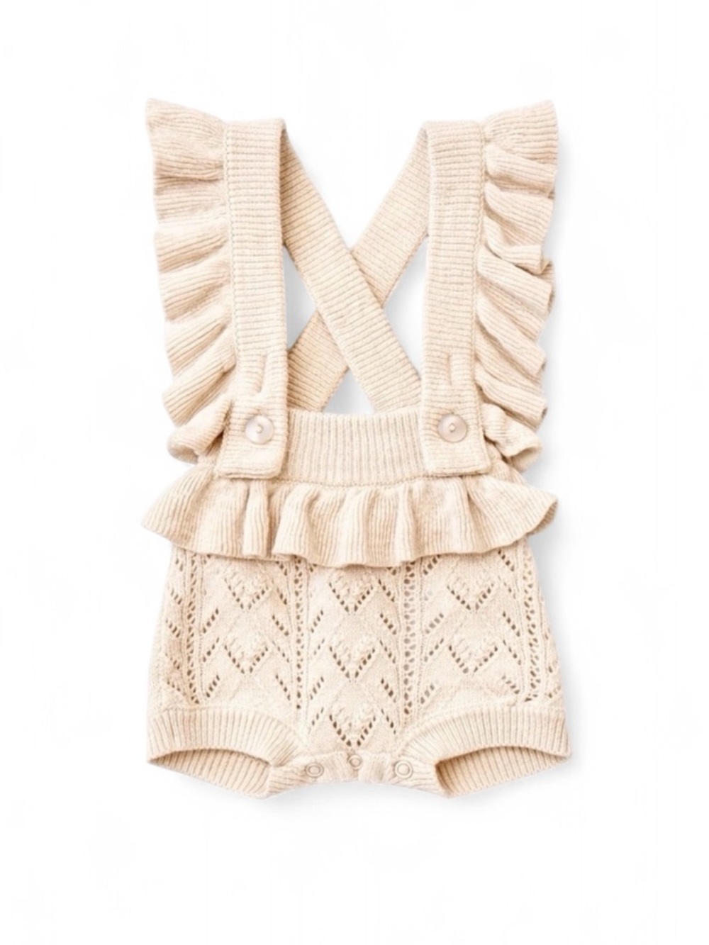 Jamie Kay Baby Girl Bonnie Playsuit 1YR (12M) Oatmeal EUC